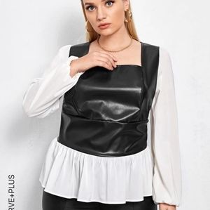 Pleather blouse